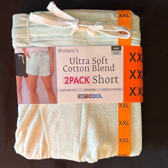 32 Degrees Pants - 32 Degrees Women's Ultra Soft Cotton Blend Shorts - Light Green 2-Pack